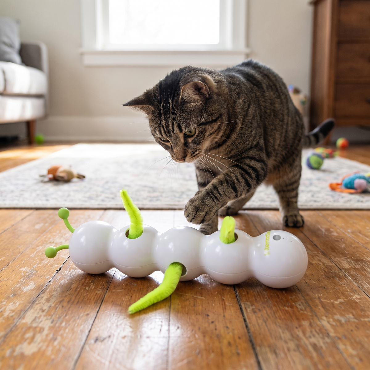 Whack-A-Worm Cat Toy lifestyle