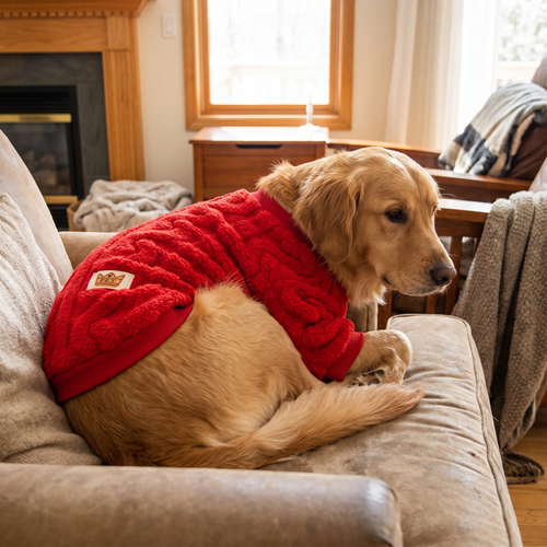 Cozy Fleece Dog Sweater lifestyle