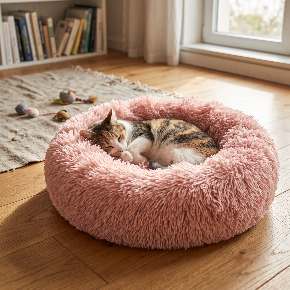 Faux Fur Donut Bed lifestyle