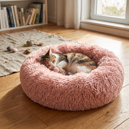 Faux Fur Donut Bed lifestyle