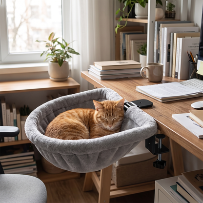 Folding Cat Desk Hammock lifestyle