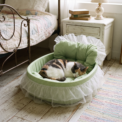 Lace-Trimmed Cat Princess Bed lifestyle