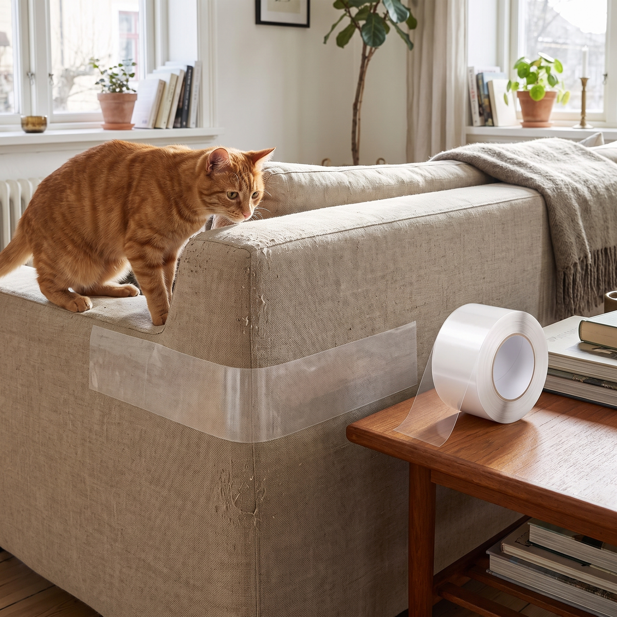 Cat scratch deterrent tape lifestyle