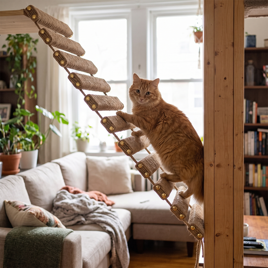 Sisal cat bridge ladder lifestyle
