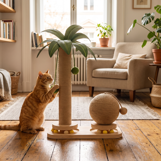 Coconut tree cat activity tree lifestyle