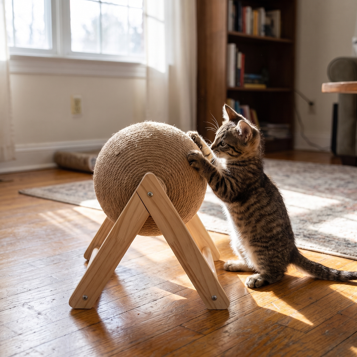 Sisal rope cat scratching ball lifestyle