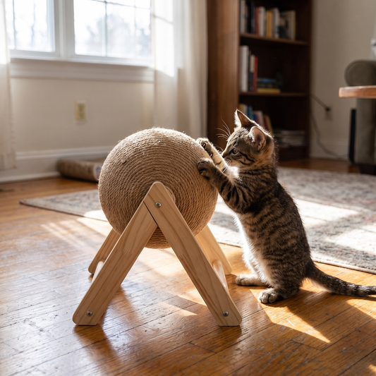 Sisal rope cat scratching ball lifestyle