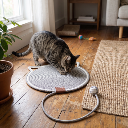 Cotton rope cat scratching post mat lifestyle