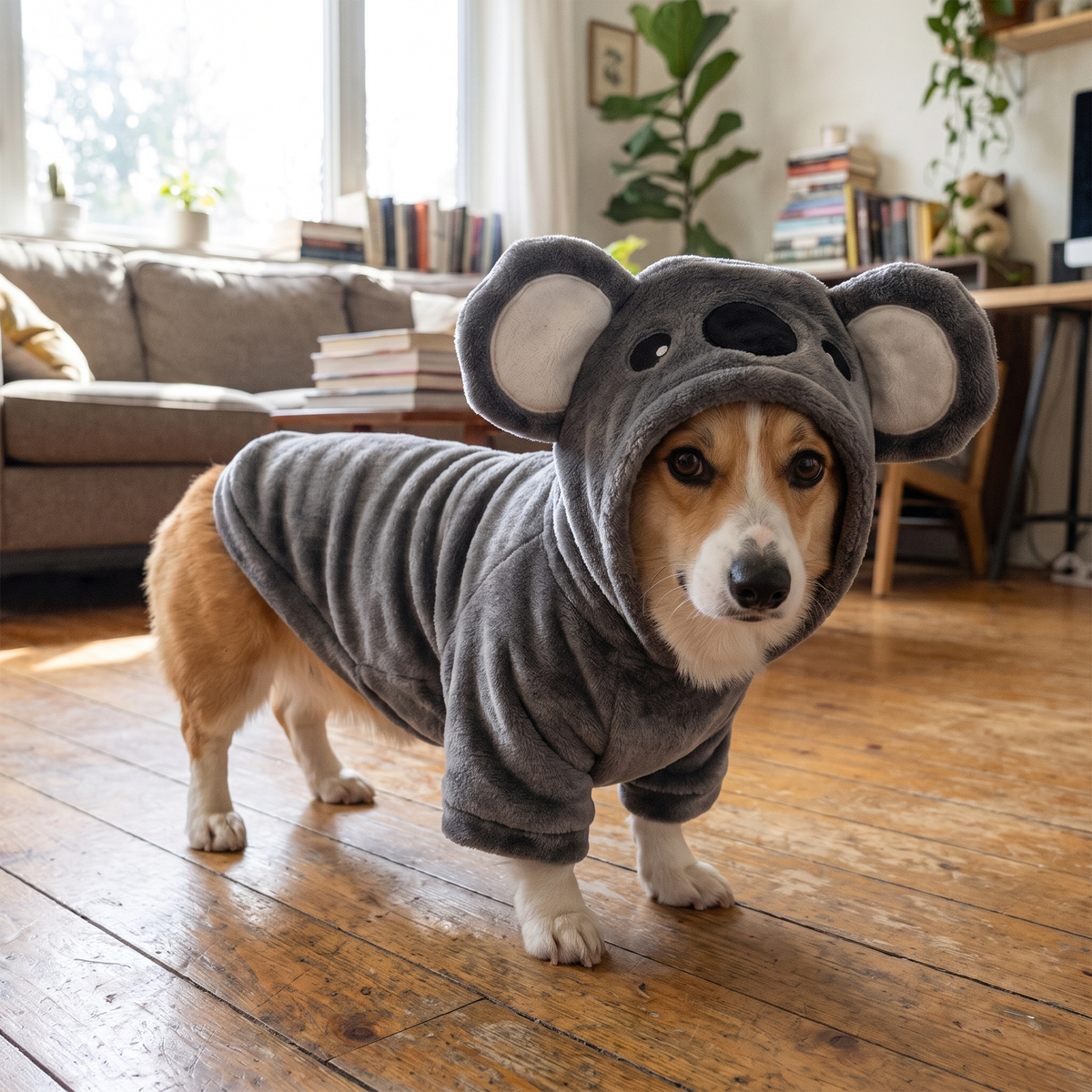 Fleece funny Halloween small dog costume lifestyle
