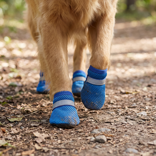 Mesh cooling dog boots lifestyle