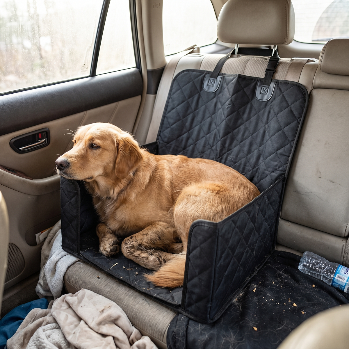 Winter pet car seat mat lifestyle