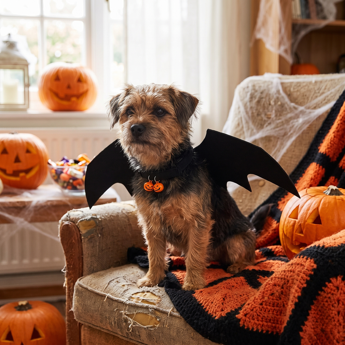 Bat wings cat costume lifestyle
