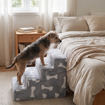 Bone-shape pet stairs lifestyle