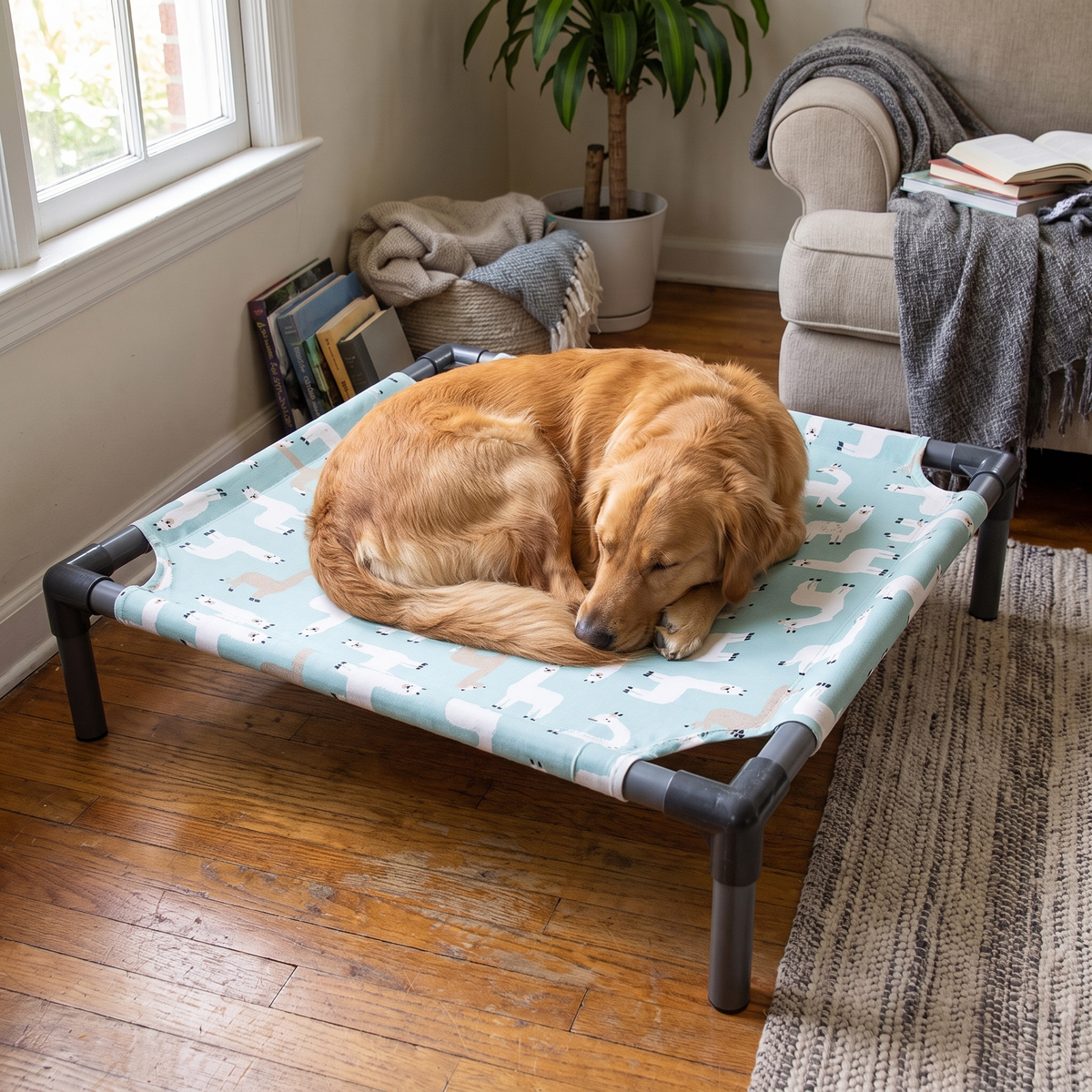 Detachable dog hammock bed lifestyle