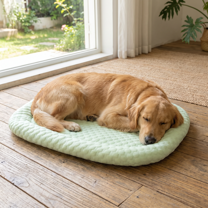 Ice silk cooling dog bed lifestyle