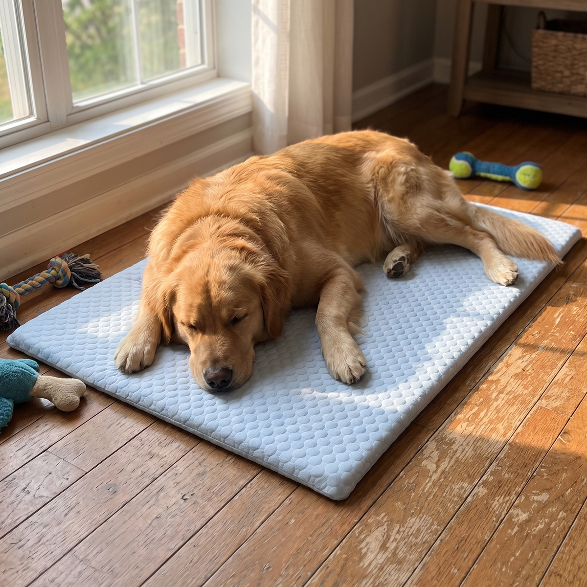 Ice silk cooling pet mat lifestyle
