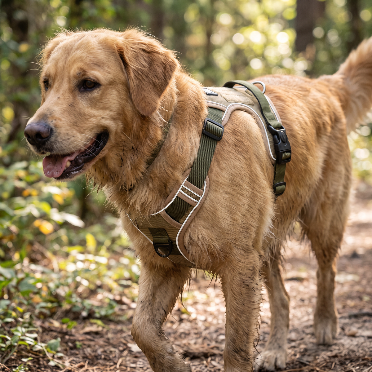 Tactical Oxford dog harness lifestyle