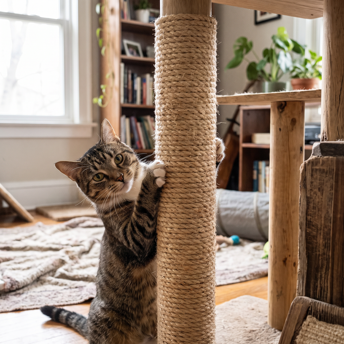 Sisal cat scratcher rope lifestyle