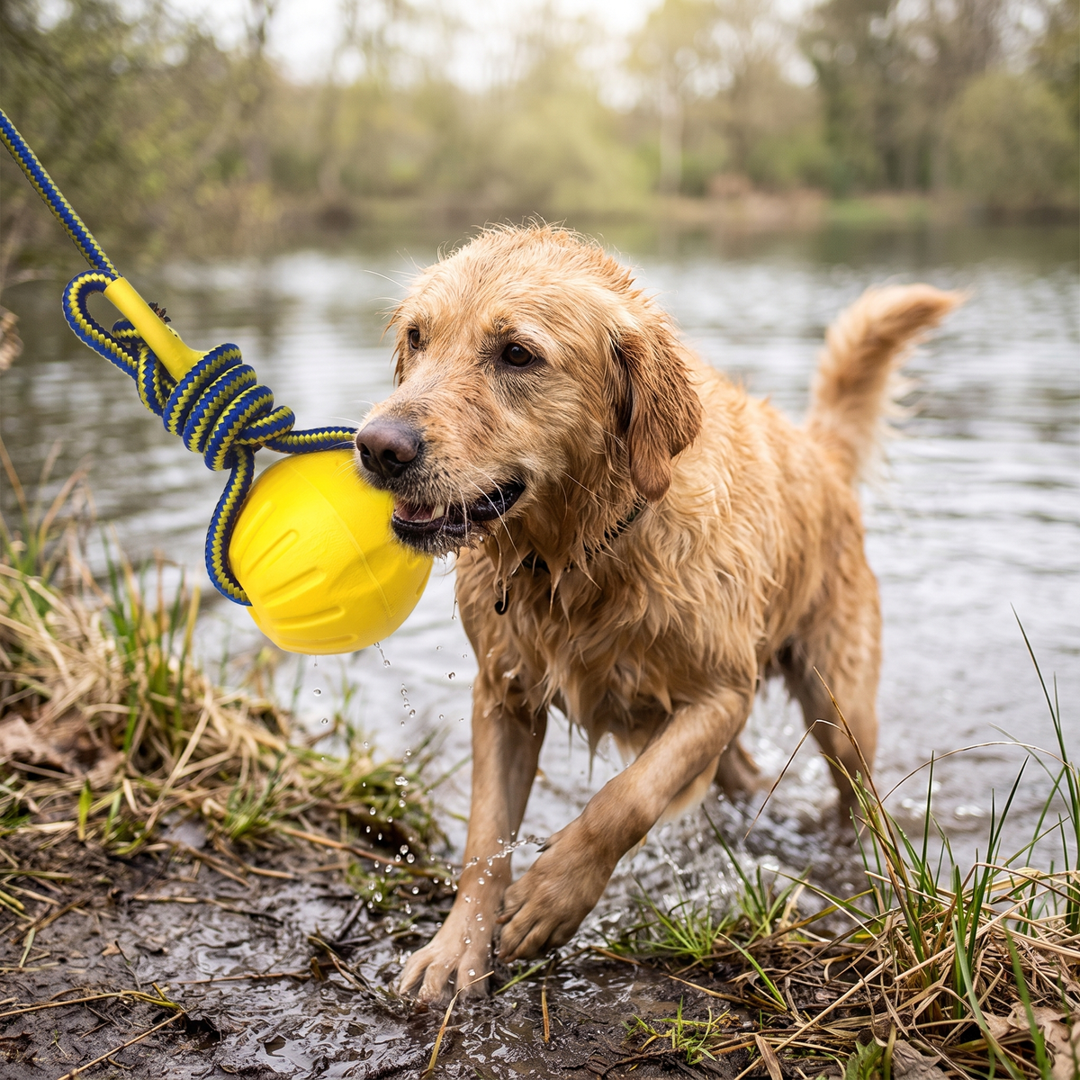 EVA floating dog ball rope toy lifestyle