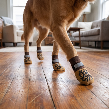 Anti-slip knitted dog socks lifestyle
